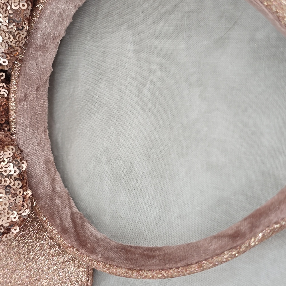 Disney Minnie Mouse Rose Gold Glitter and Sequin Headband - Picture 3 of 6